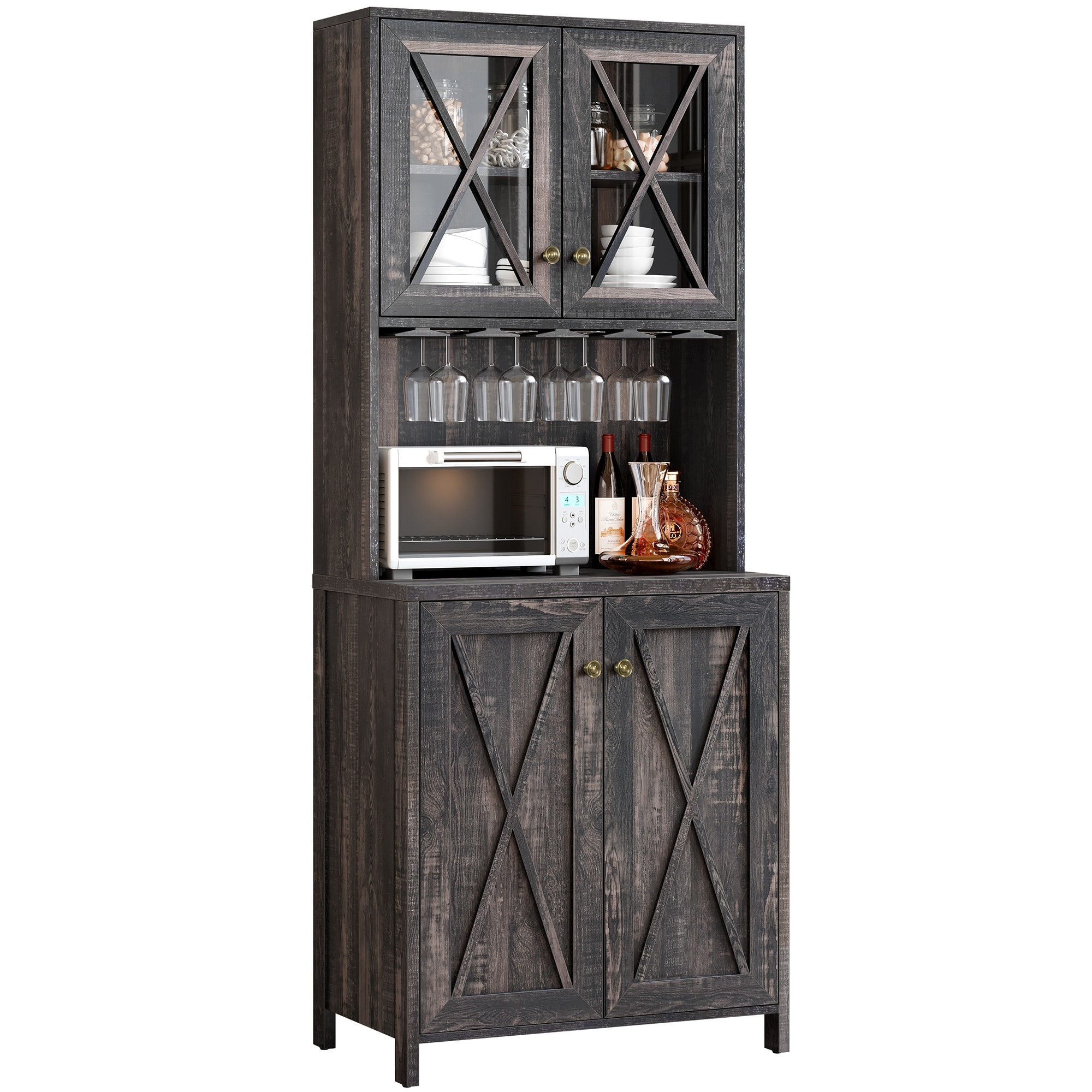 Wine bar outlet hutch cabinet