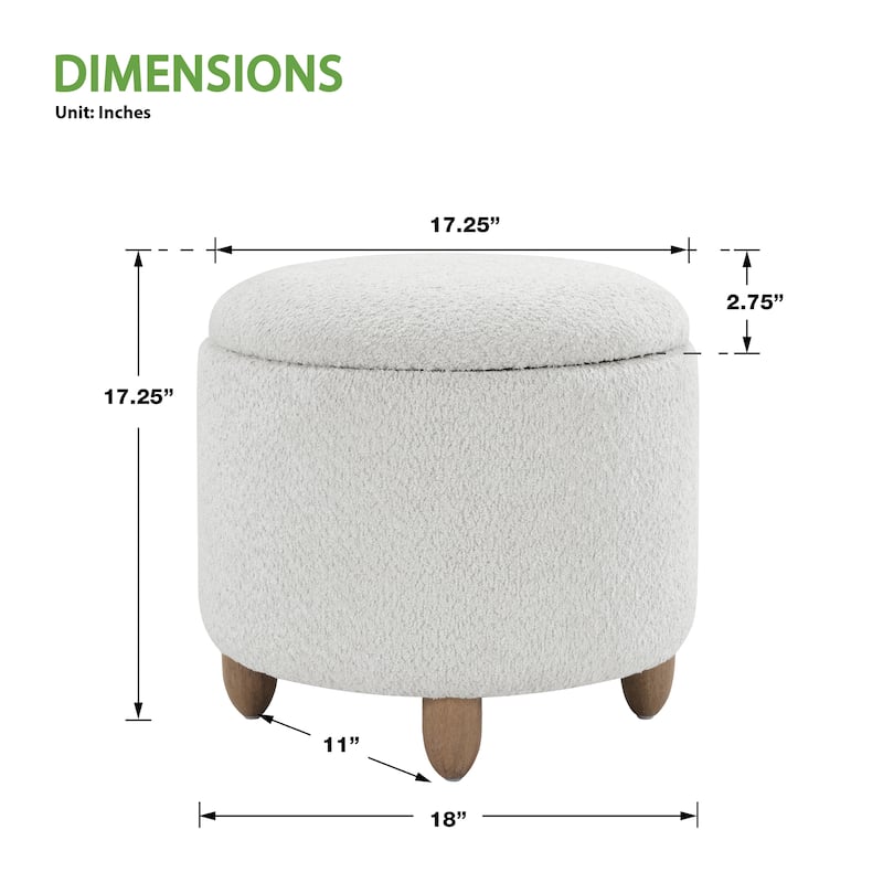 Lyra Storage Ottoman with Medium Oak Legs