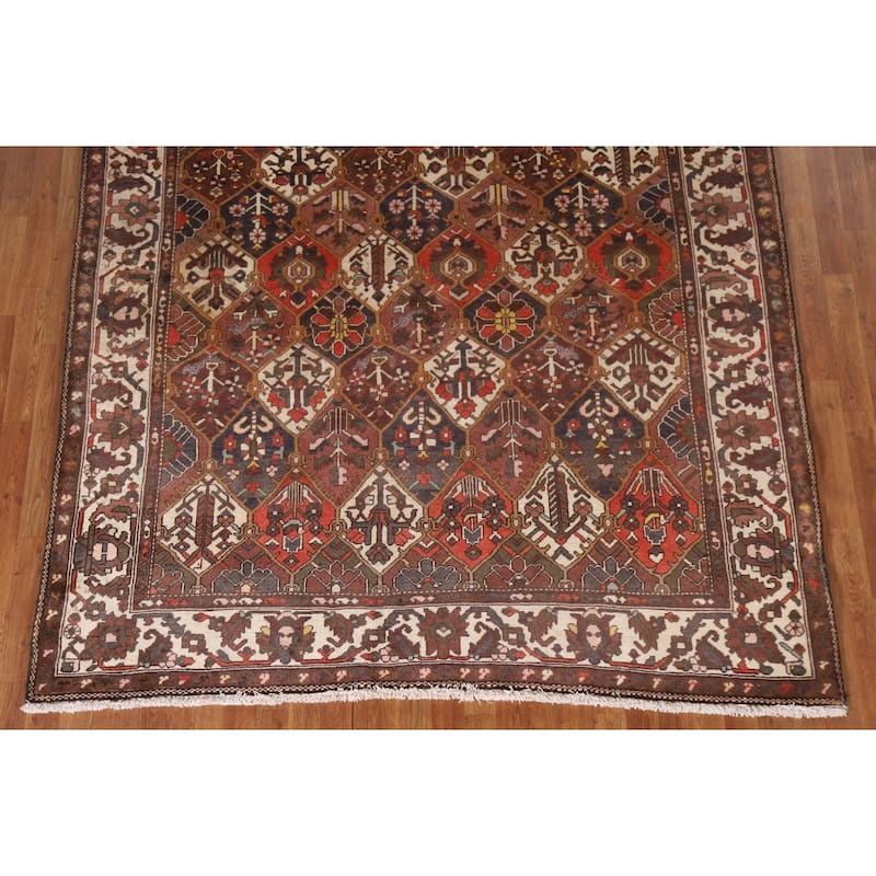 Bakhtiari Persian Vintage Area Rug Handmade Wool Carpet - 7'1"x 10'3"
