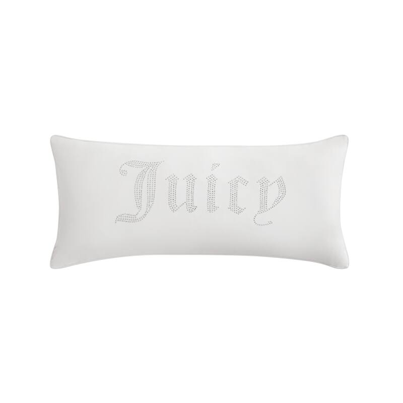 Juicy Couture Silver Rhinestone Pillow 16" x 36"