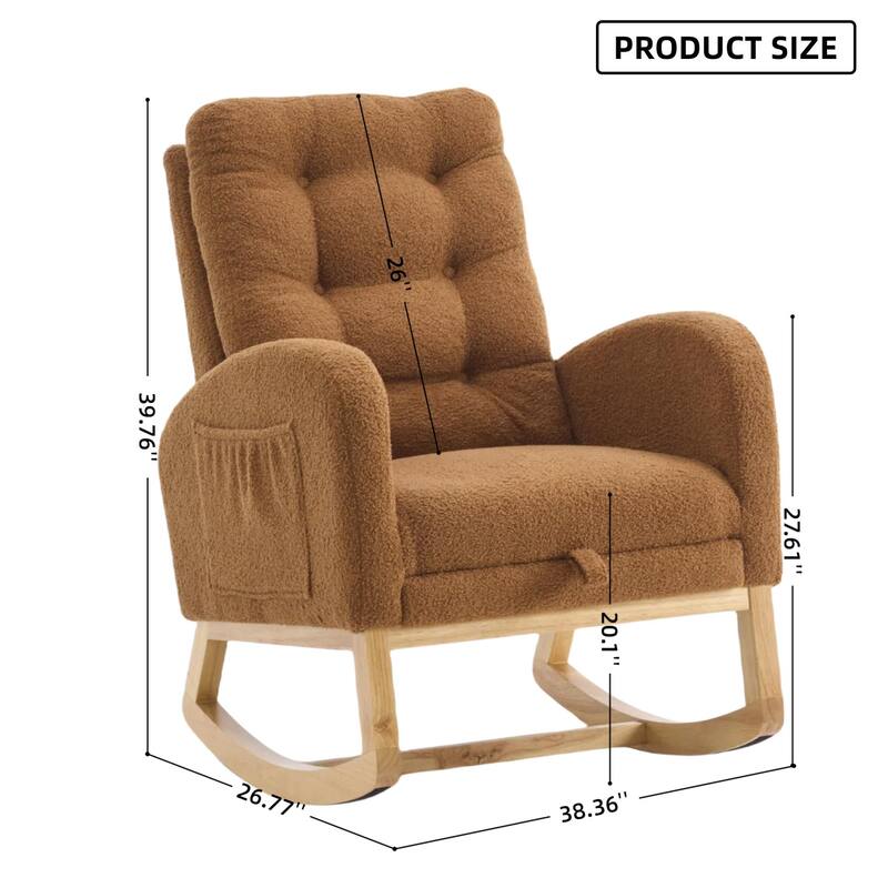 Nursery Rocking Chair - 39.76" Tall with Flip-Down Ottoman