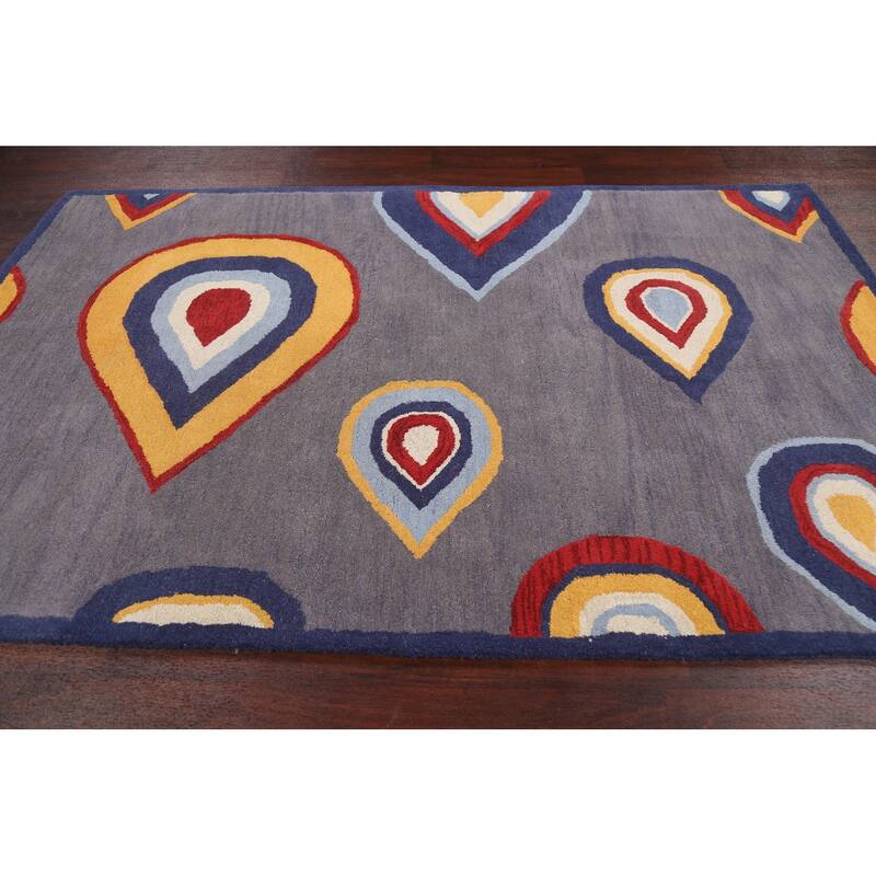 Contemporary Oriental Wool Area Rug Hand-tufted Decorative Carpet - 5'0" x 8'0"