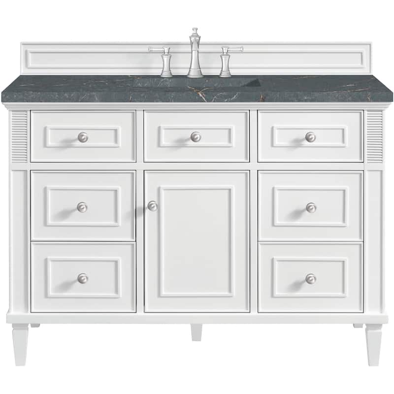 James Martin Vanities 424-V48-FPBL Lorelai 48" Free Standing Single - Bright White