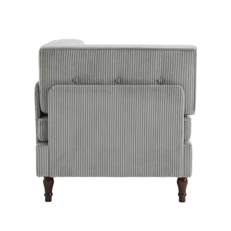 Modern Corduroy Corner Armchair Armless Chair sofa