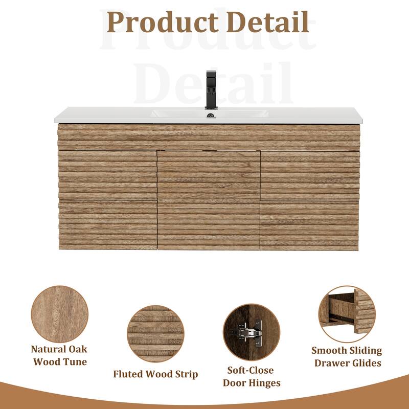 Bathroom Vanity with Drop-In Sink Wall-Mounted Storage Cabinet