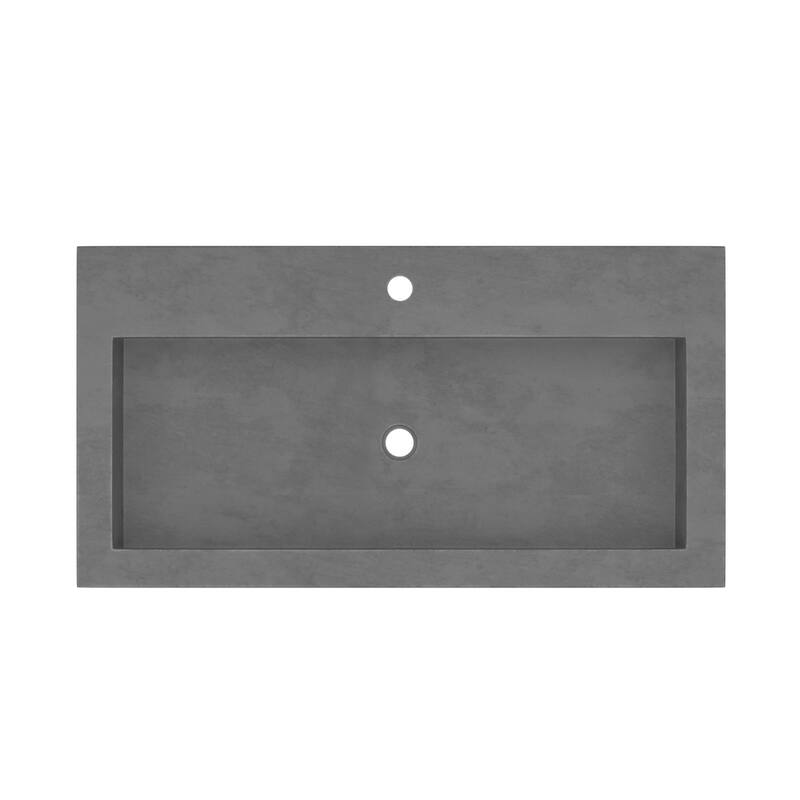 36" NativeStone Trough Drop-in Rectangular Bathroom Sink - 36" x 19" x 5"