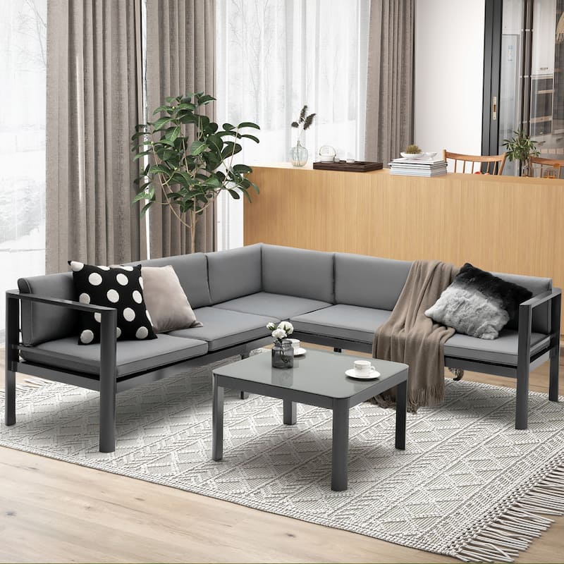 Costway 3PCS Patio Furniture Set Aluminum Lounge Adjust Back Recliner - See Details