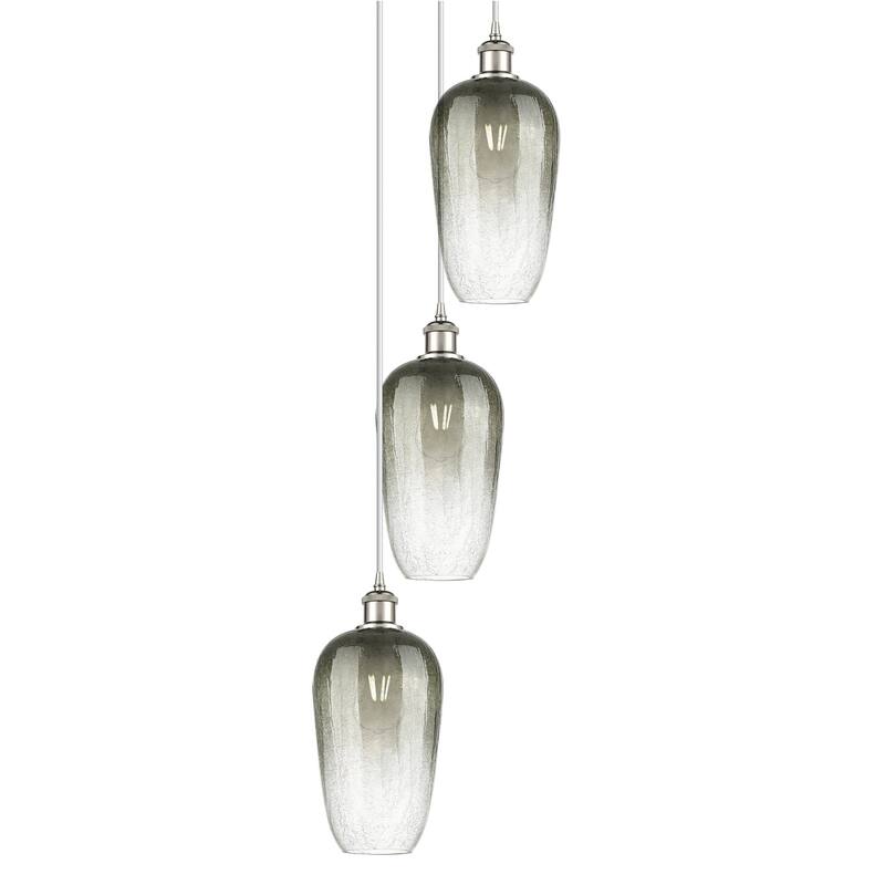 Innovations Lighting 113B-3P-46-14 Brookhaven Flute Pendant Brookhaven - Polished Nickel / Slate