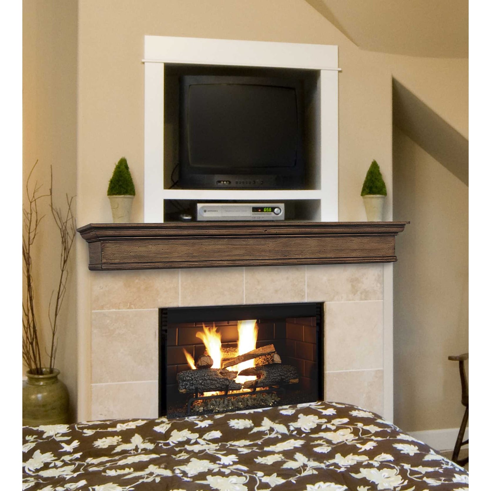 Shop 60 Classic Unfinished Pine Wood Mantel Shelf Overstock