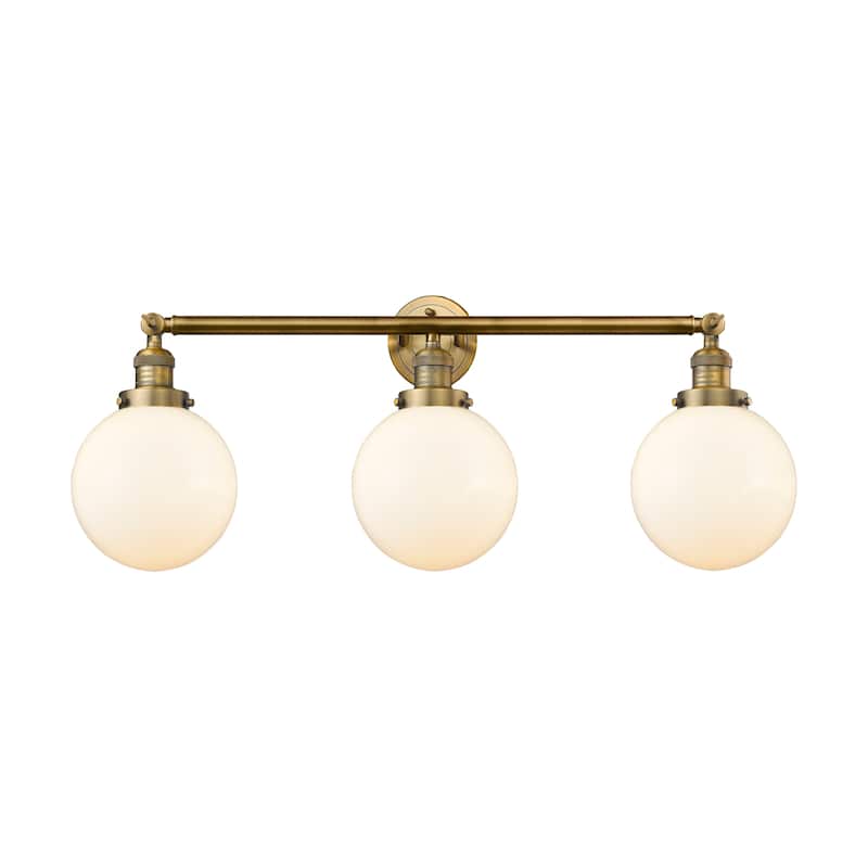 Innovations Lighting Beacon 3 Light 32" Wide Bathroom Vanity Light - Brushed Brass / Matte White