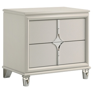 Olivia 2-drawer Nightstand Bedside Table Pearl White - Bed Bath