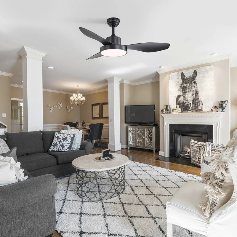 Sofucor 47 Inch Ceiling Fan with Light,Large Dimmable Memory LED,6 Speeds 5500CFM High Velocity Timer Reversible,ETL - 47 Inches