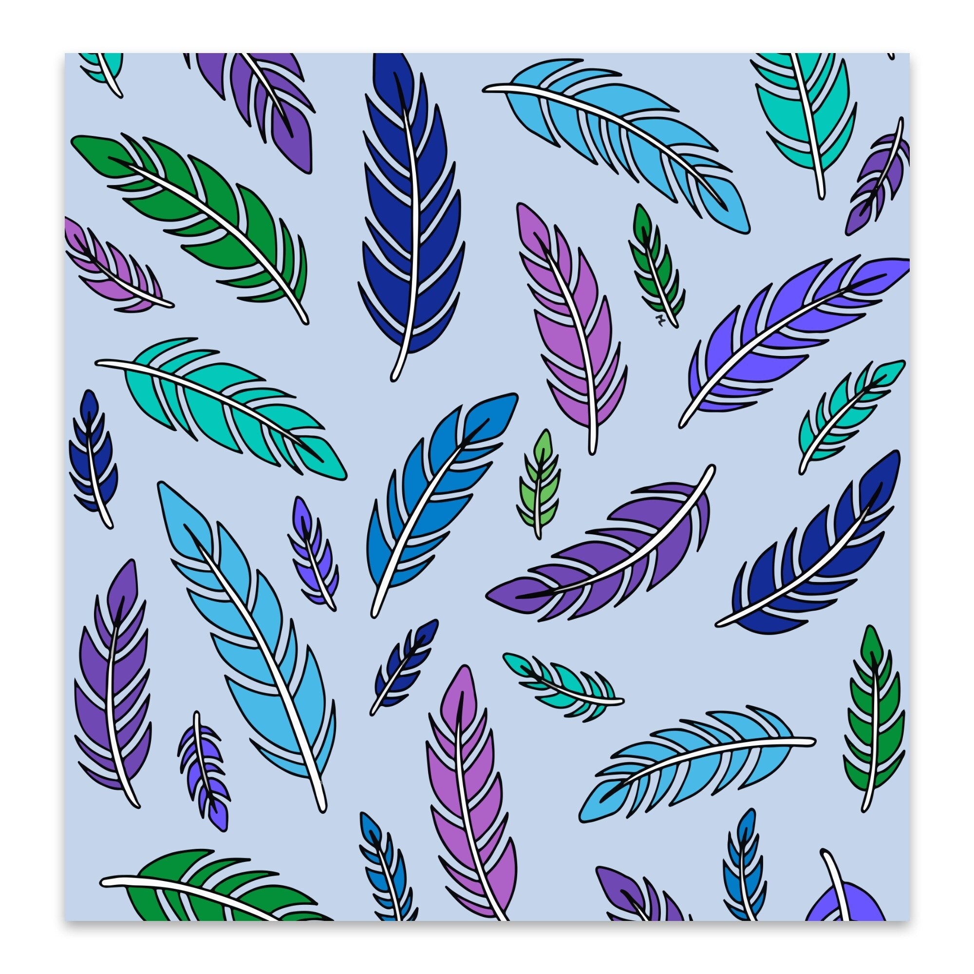 Shop Abstract Bird Birds Botany Feathers Metal Wall Art Print