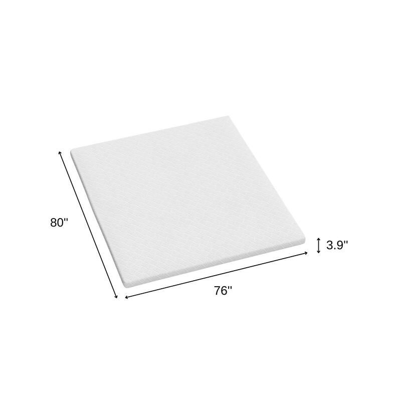 4" White Memory Foam King Mattress Topper