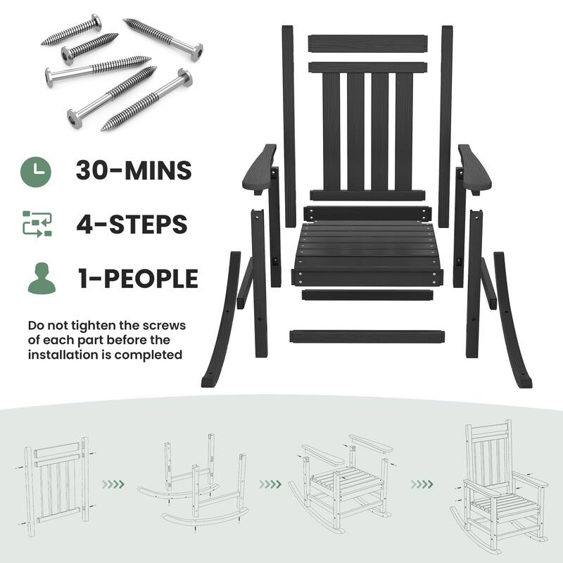 Modern High-Back Rocking Adirondack Chair All Weather
