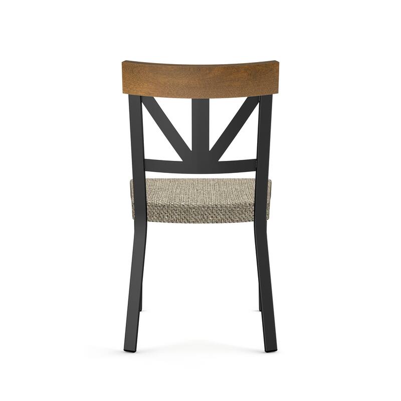 Amisco Clark Dining Chair with Solid Wood Accent and Metal Legs