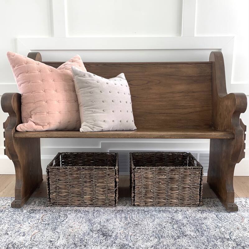 Large Two-tone Walnut Storage Baskets (Set of 6)