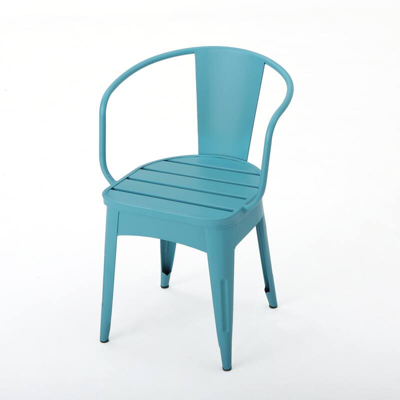 3 PC Metal Set For With a small side table and two matching cafe chairs