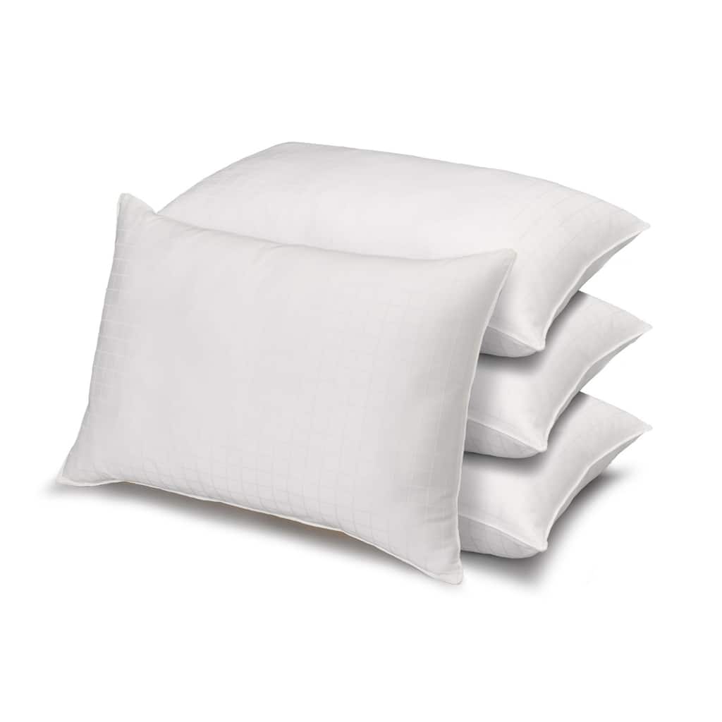 Ella Jayne Overstuffed Gel Filled 100% Cotton Dobby-Box Shell Side/Back Sleeper Pillow, Set of 4