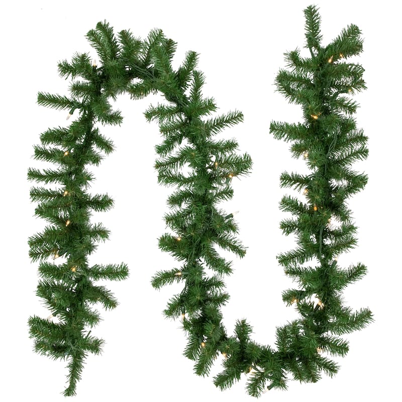 9' x 10" Dorchester Pine Artificial Christmas Garland, Clear Lights