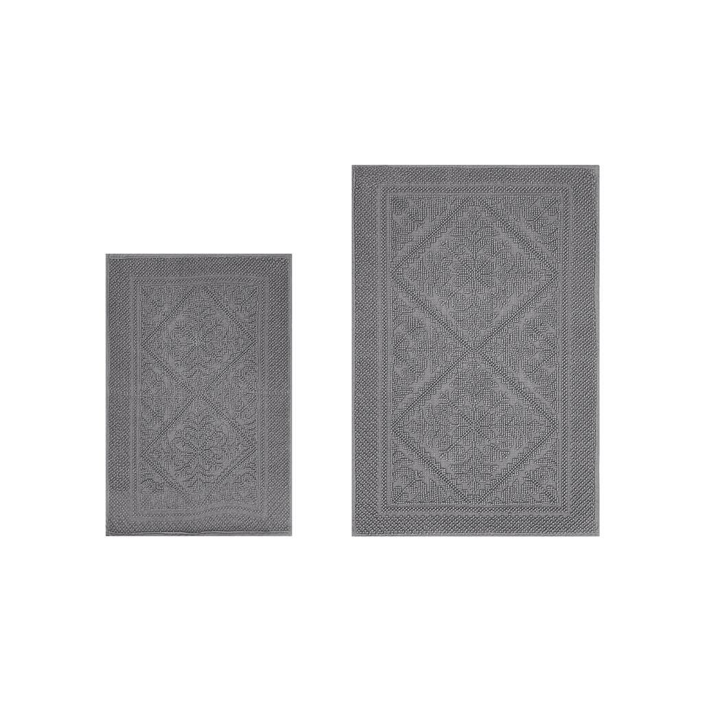 Better Trends Jacquard Collection 2 Piece Set 100% Cotton Bath Mat Rug
