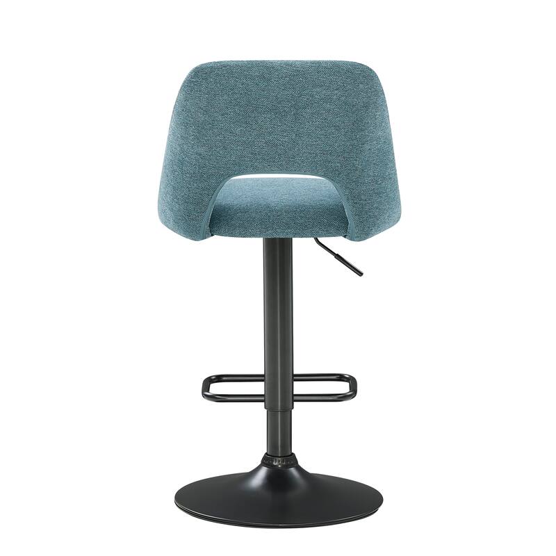 Roundhill Furniture Nuvia Contemporary Adjustable Barstool with Upholstered Swivel Seats, Set of 2