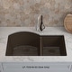 preview thumbnail 2 of 6, 32 Inch Lexicon Platinum Quartz Composite Drop-in Undermount Double Bowl Galaxy Mocha Kitchen Sink LP-7030-M-SO