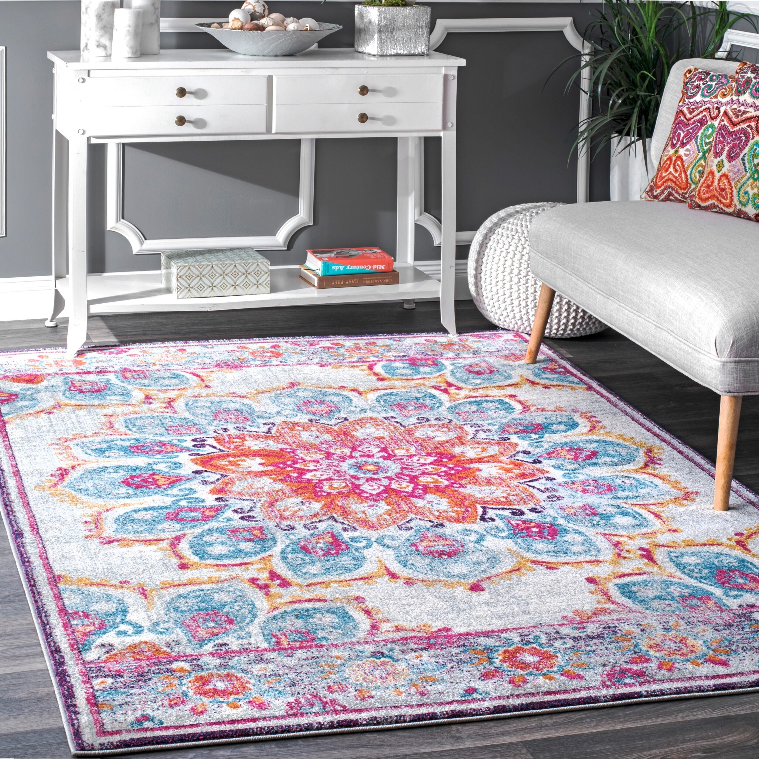 ALAZA Vintage Tribal Ethnic Mandala Hippie Floral Print Area Rug Rugs for Living Room Bedroom 5'3x4' ALAZA Vintage Tribal Ethnic Mandala Hippie Floral Print Area Rug Rugs for Living Room Bedroom 5'3x4'