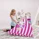 preview thumbnail 1 of 39, Stuffie Animal Storage Bean Bag Chair Cover, Room Organizer 200 Liter Capacity Large - Canvas Stripes Pink and White