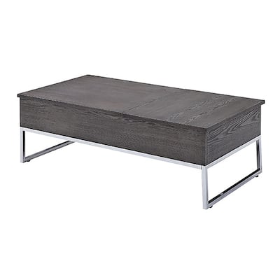 Nyholm Grey Oak and Chrome Coffee Table with Lift Top