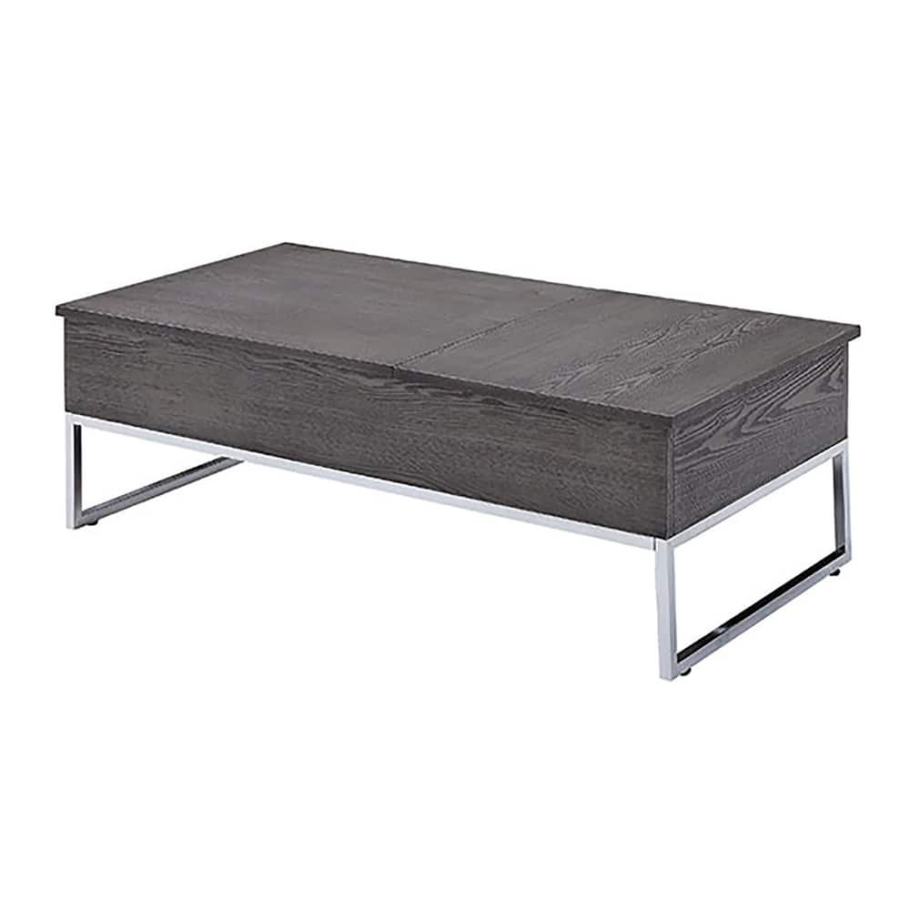 Nyholm Grey Oak and Chrome Coffee Table with Lift Top