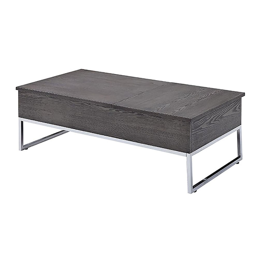 Nyholm Grey Oak and Chrome Coffee Table with Lift Top