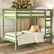 preview thumbnail 2 of 6, Transitional Style Modern Simple Solid Wood Twin over Twin Bunk Bed