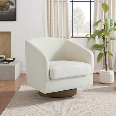 31.1'' W Modern Barrel Swivel Accent Chair