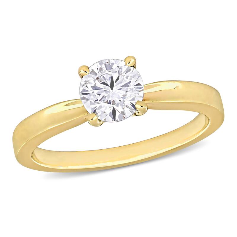 Miadora 7/8ct - 1ct TDW Diamond Solitaire Engagement Ring in 14k Rose White or Yellow Gold - 8 - Yellow