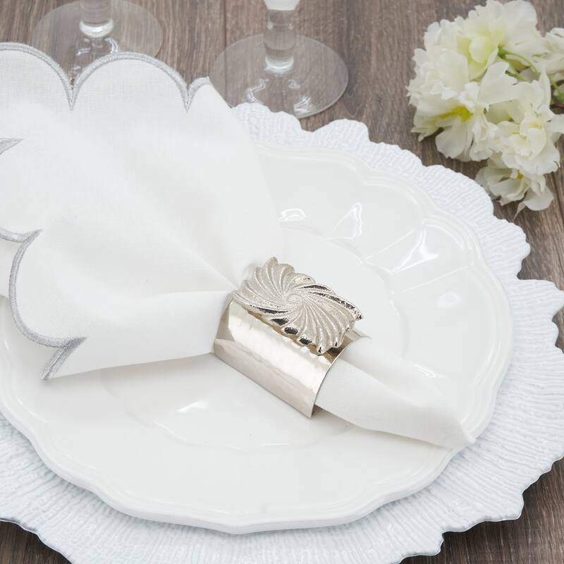 Spun Shine Hammered Napkin Ring (Set of 4)