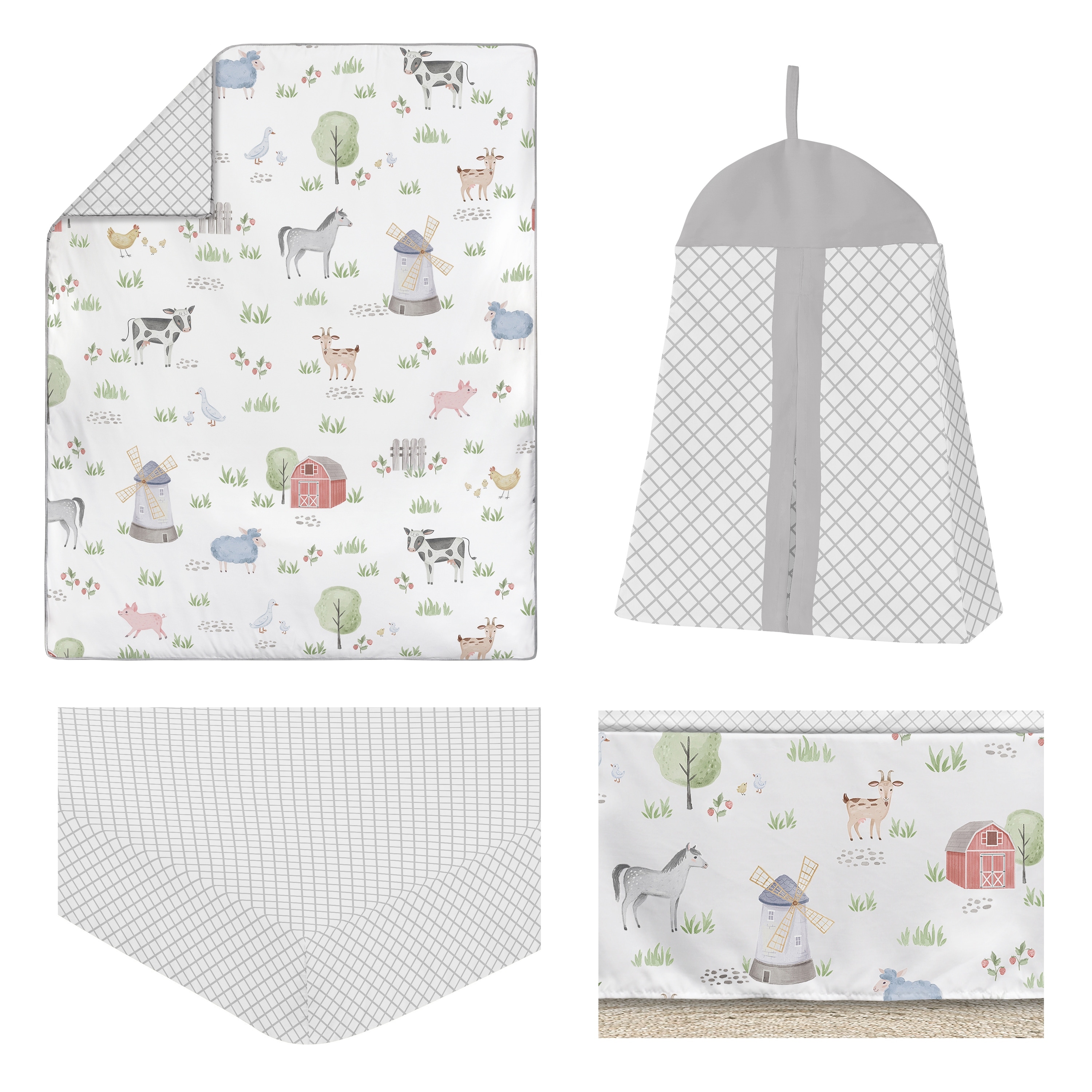 Sweet Jojo Designs Farm Animals 4 Piece Crib Bedding Set