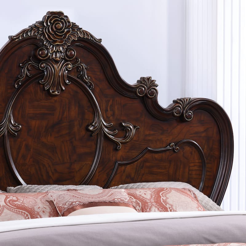 Furniture of America Eugene Traditional Solid Wood 5-Piece Panel Bedroom Set