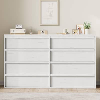 6/7/8 Drawer Dresser for Bedroom, 54" Wide Modern Double Dresser Organizer with Concave Handles