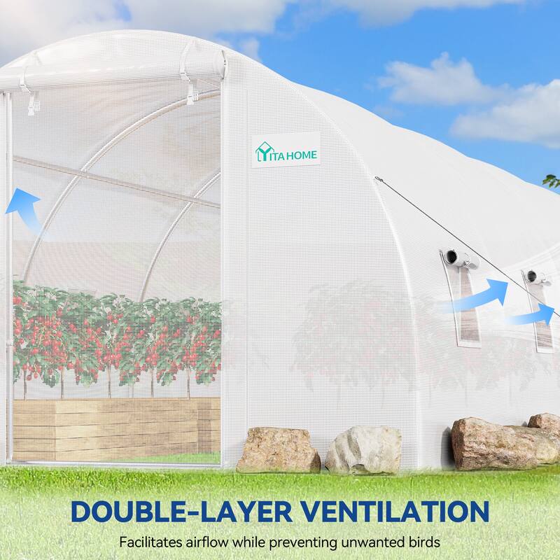 Moasis Greenhouse with Reinforced Steel Frame PE Cover