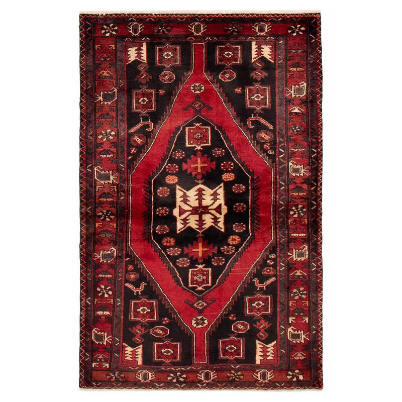 ECARPETGALLERY Hand-knotted Andelz Black Wool Rug - 4'11 x 7'3 - Black - 4'11 x 7'3