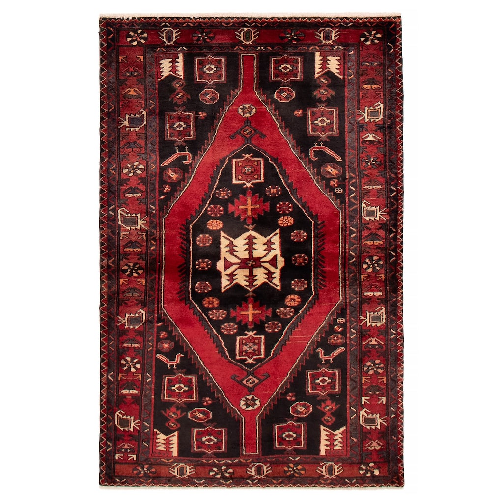 ECARPETGALLERY Hand-knotted Andelz Black Wool Rug - 4'11 x 7'3