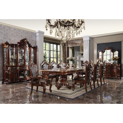 Black and Honey Oak Tufted Arm Chair (Set of 2)