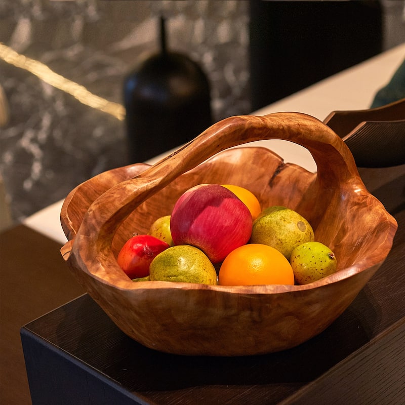 Greenage Cedar Basket with Handle,Perfect for Fruit Display