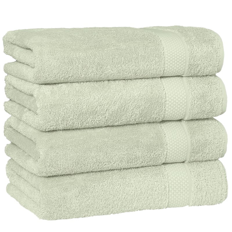 Authentic Hotel and Spa 100 percent Aeagean Long Staple Turkish Cotton STARLIGHT Terry Bath Towels (Set of 4)