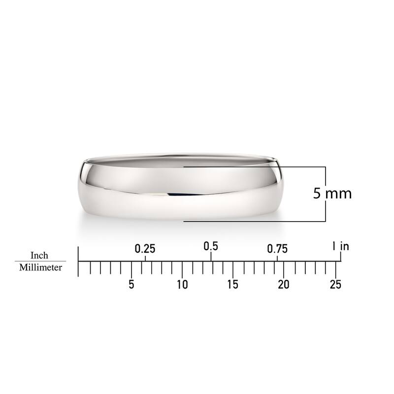 Clover White Gold High-Polish Classic Wedding Band 4-6mm