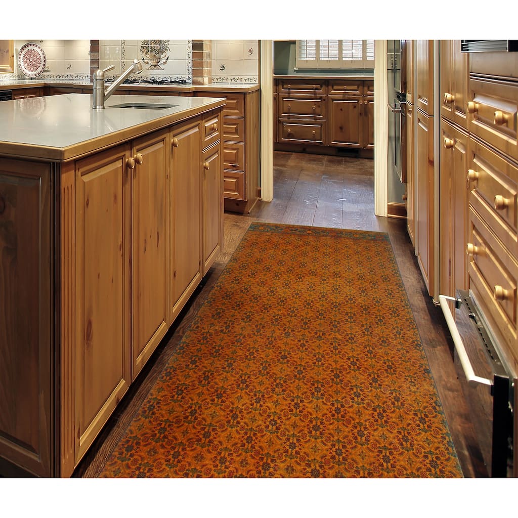 Vintage Overdyed Ojore Orange/Charcoal Runner - 5'2" x 12'3"