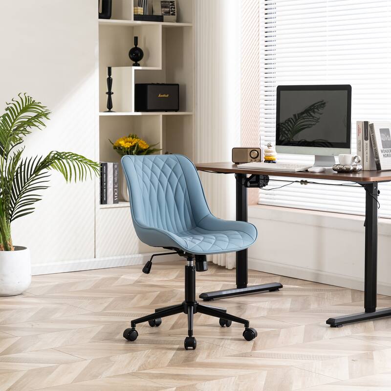 Armless Home Office Desk Chairs with Wheels Rolling Task Chair