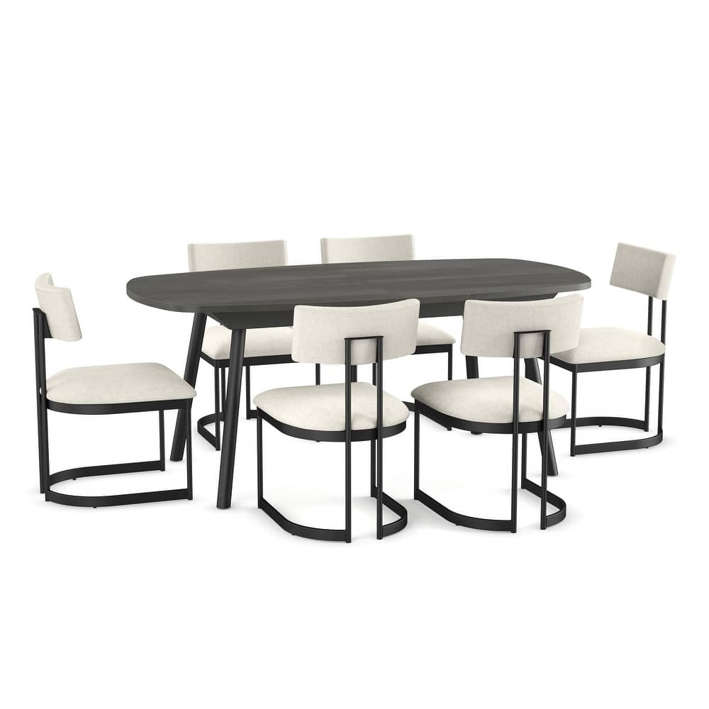 Amisco Gibson Extendable Table and Lucio Chairs 7-Pieces Dining Set