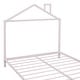 preview thumbnail 7 of 46, Metal Platform Bed for Kids, Low Bed Frame with House Shaped Headboard & Slats Support, No Spring Box Need, Easy to Assembly